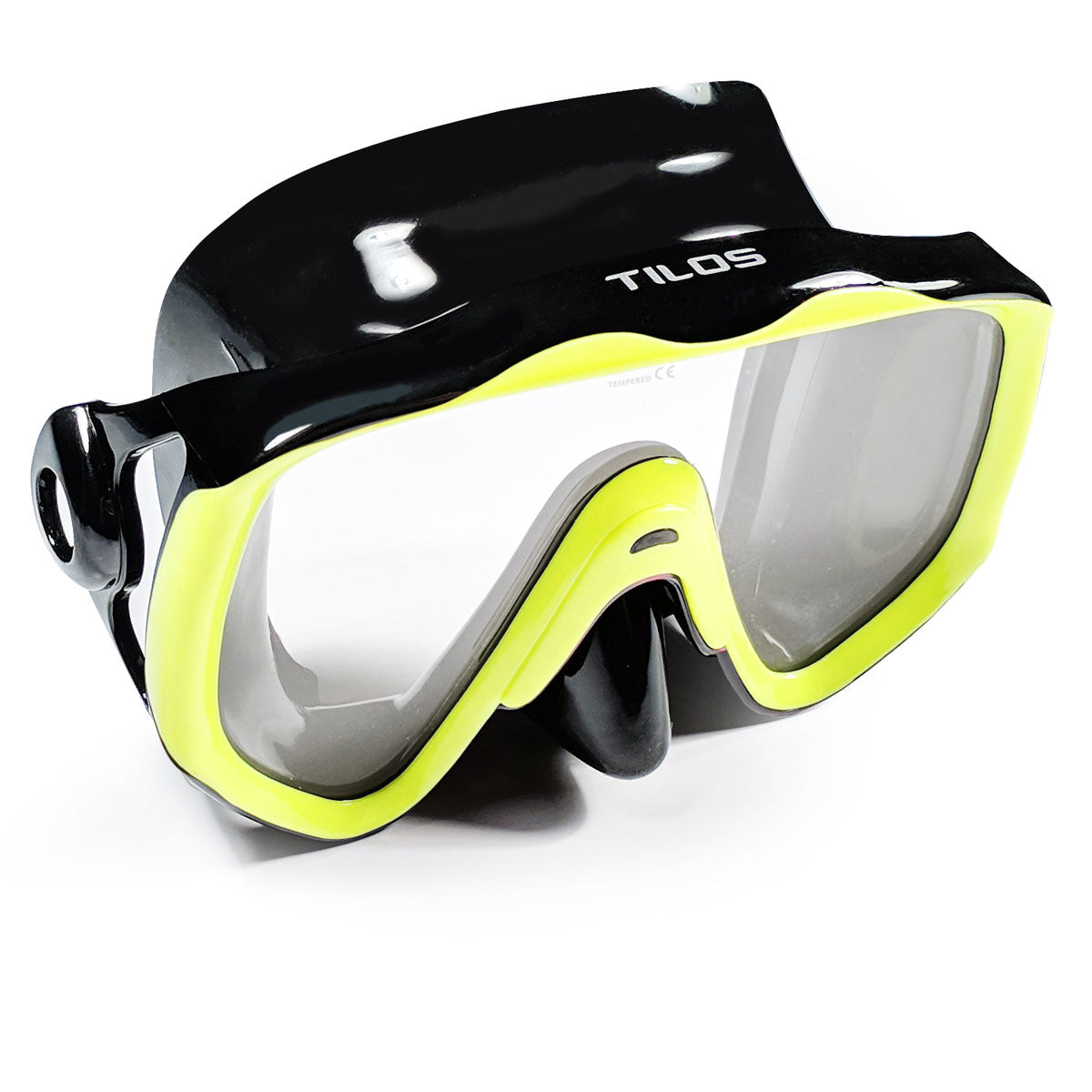 Diver wearing the Tilos Titanica Single Lens Dive Mask underwater