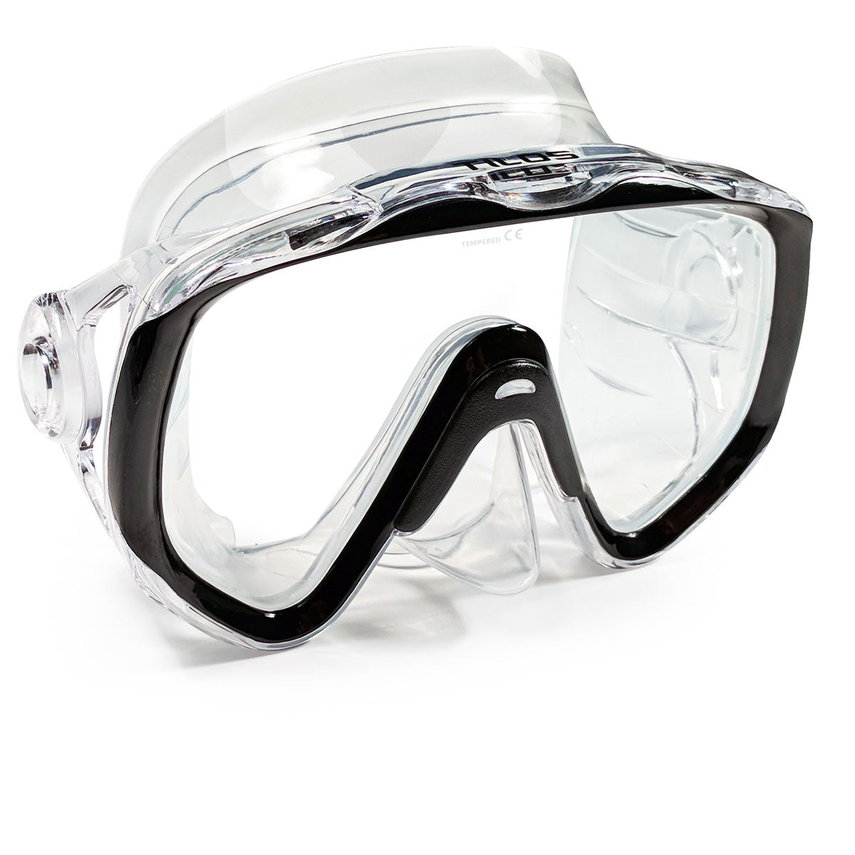 Diver wearing the Tilos Titanica Single Lens Dive Mask underwater