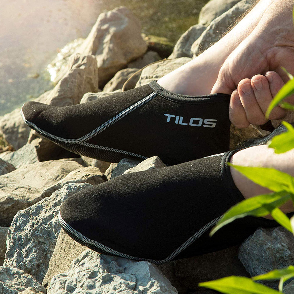 Tilos 3mm Short Neoprene Sock — water sock showing neoprene upper and sole