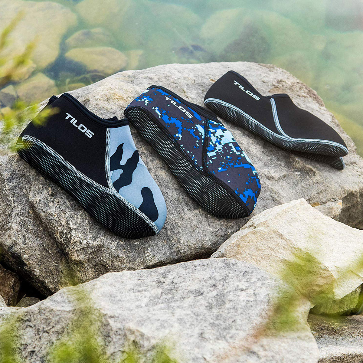 Tilos 3mm Short Neoprene Sock — water sock showing neoprene upper and sole