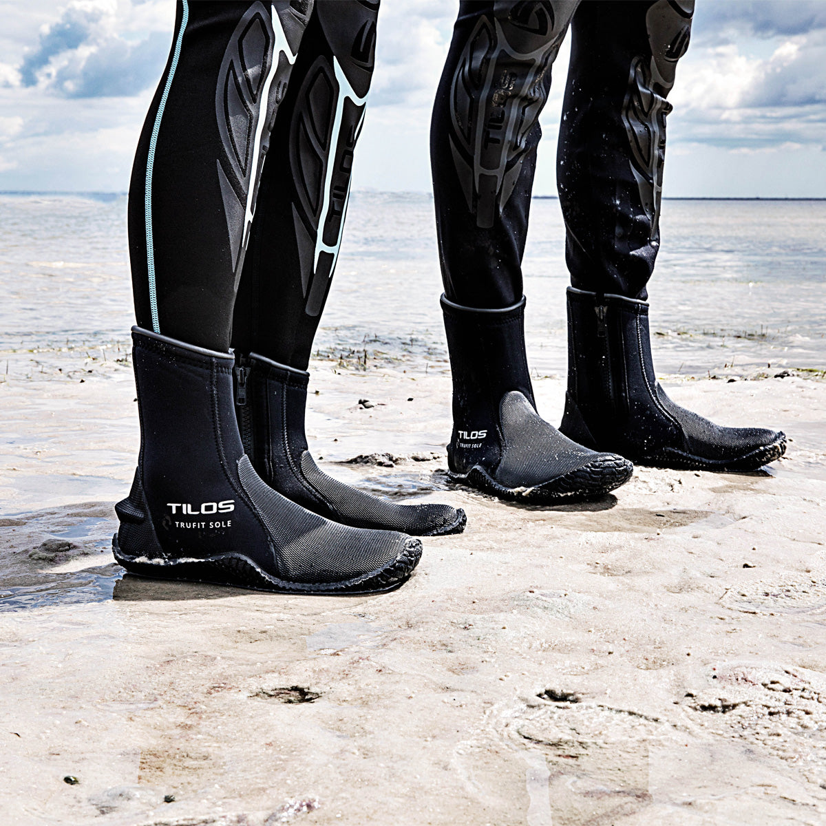 Tilos 5mm Thermoflare Semi-Dry Trufit Boot — dive boot showing neoprene upper and rubber sole