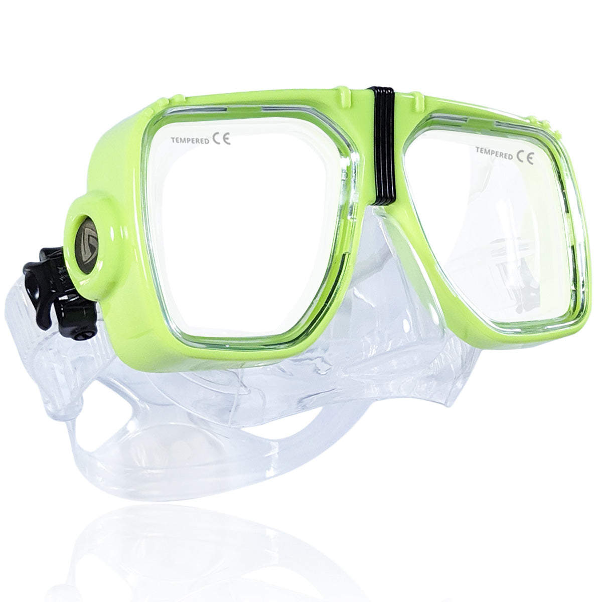 Diver wearing the Tilos Universal Dive Mask underwater