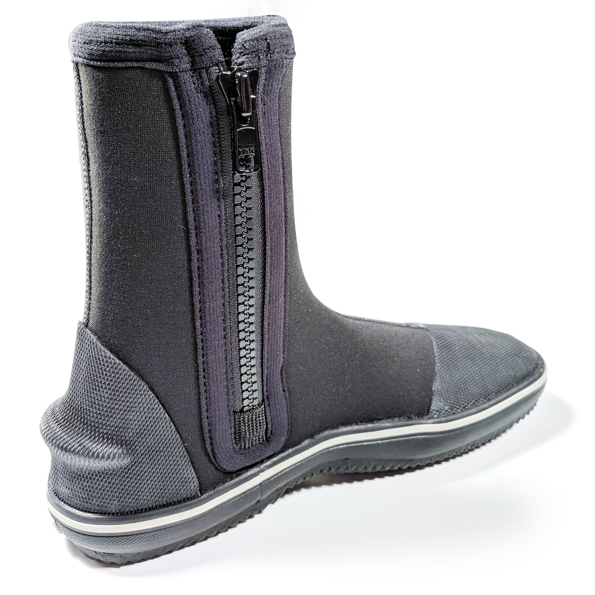 Tilos 5mm Rubber Toe Cap and Heel Trufit Boot in black — dive boot showing neoprene upper and rubber sole