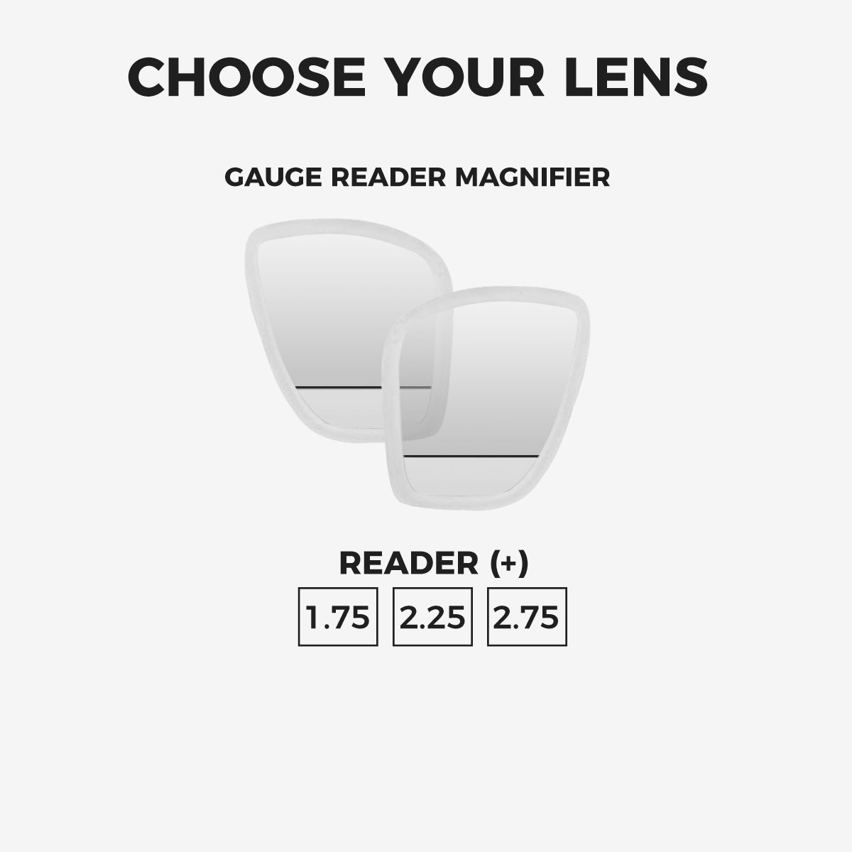 Tilos Fantasia Mask Corrective Gauge Reader Lens — bifocal reading insert for Tilos masks