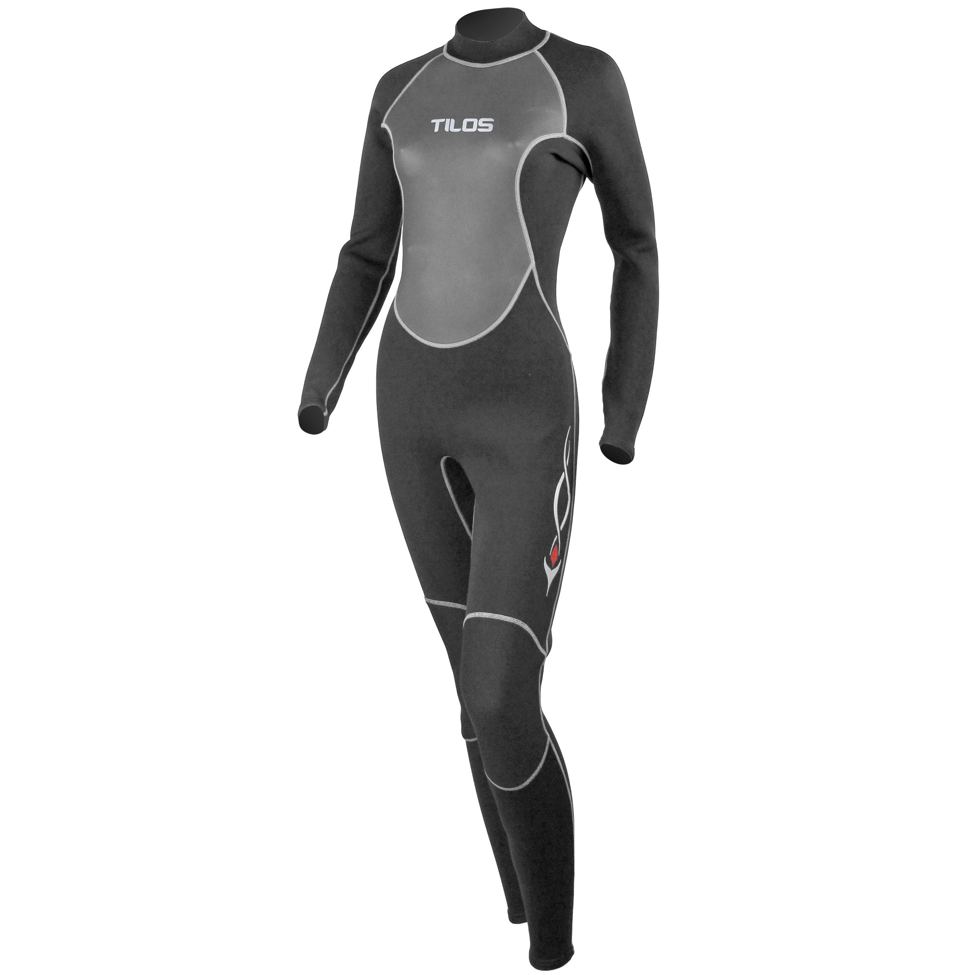 Tilos Ladies 3/2mm Jumpsuit — back view showing zipper