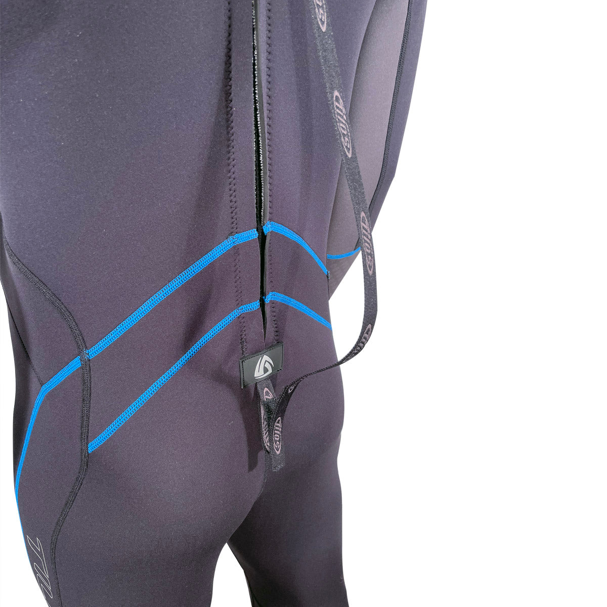 Tilos Men's 3/2mm Spurr Supreme Jumpsuit in blue — mens wetsuit front view