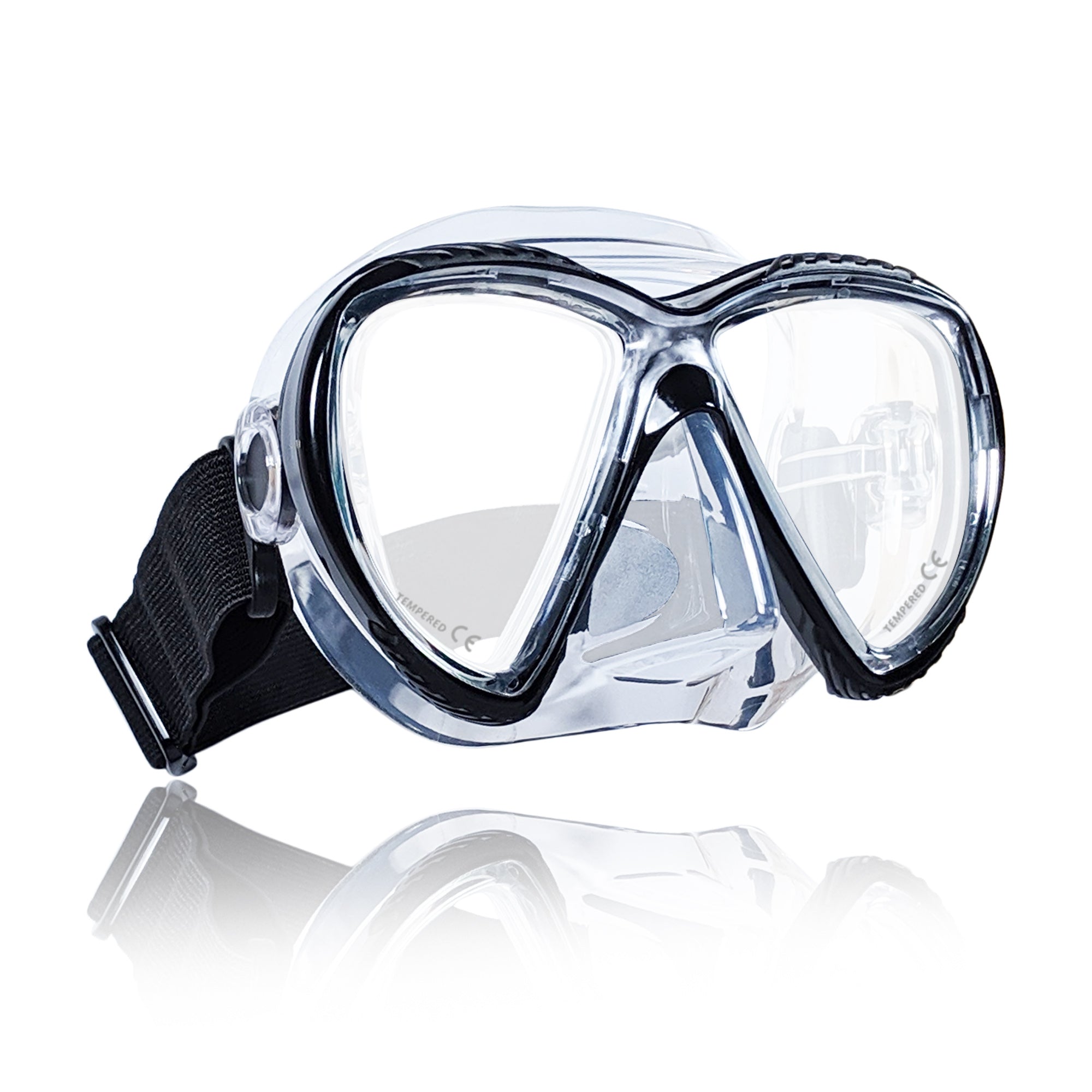 Tilos Cogito Mask in black — front view showing lens and silicone skirt