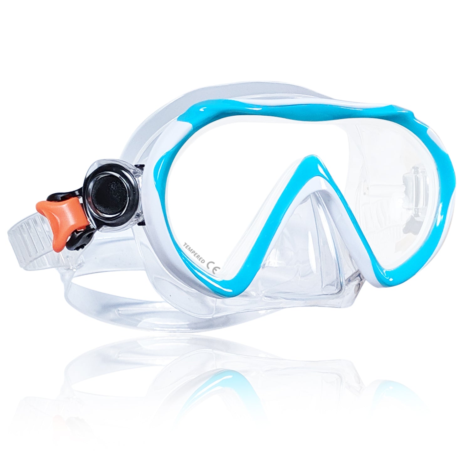 Tilos Jovie Single Lens Mask for Kids in white — kids dive mask front view
