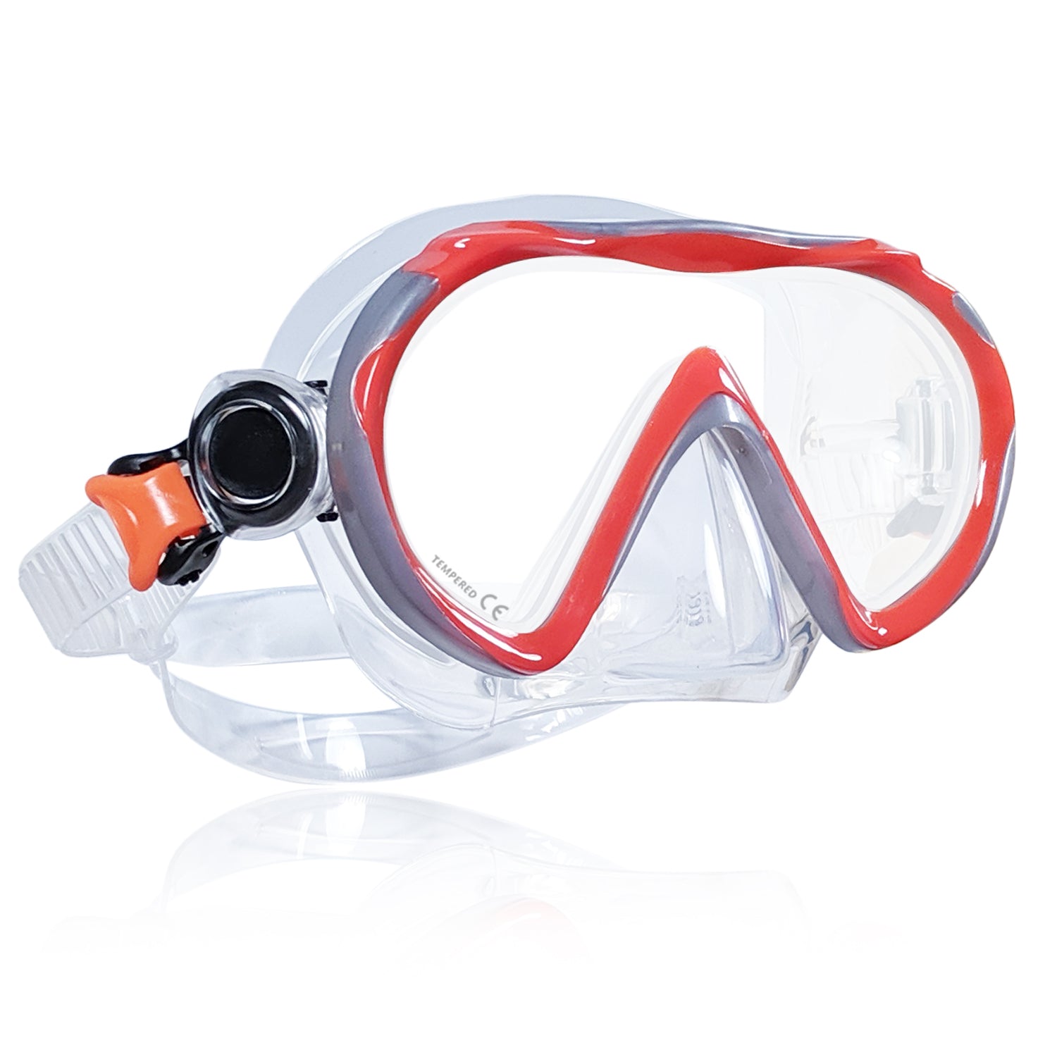 Tilos Jovie Single Lens Mask for Kids in silver — kids dive mask front view