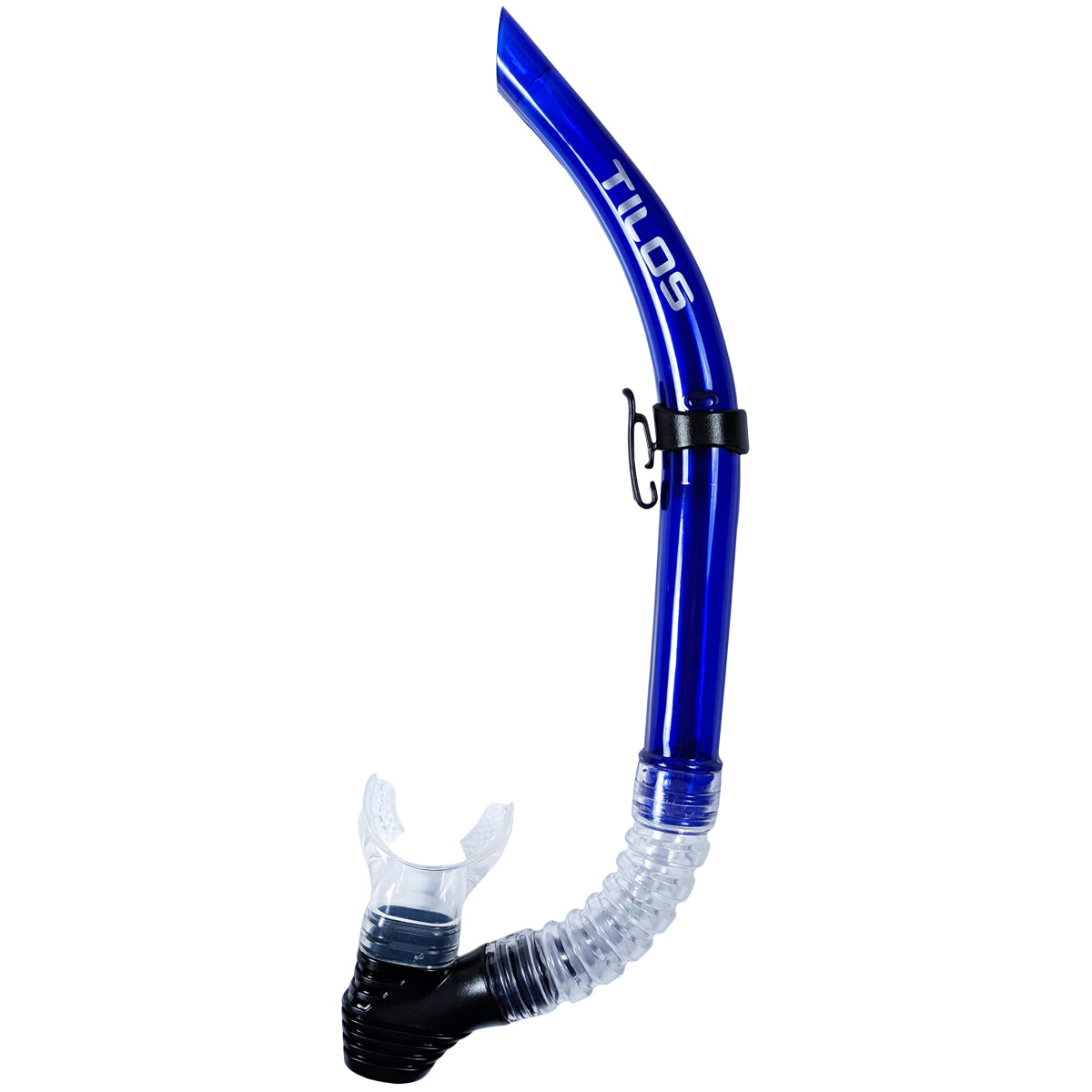 Tilos U-Pro II Open Top Snorkel in teal blue — classic J-style snorkel