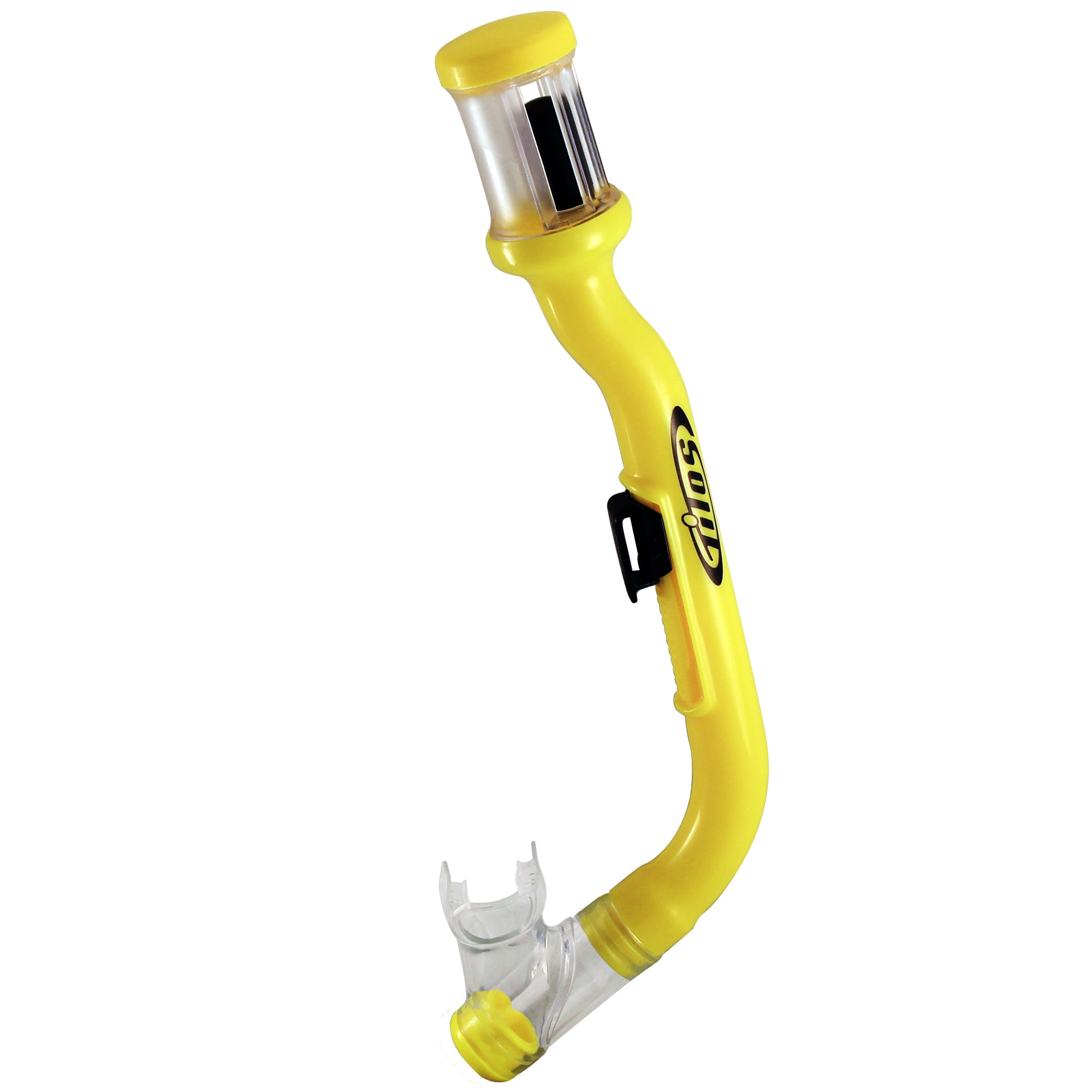 Tilos Kids Totally Dry Jr Snorkel in yellow — kids snorkel with mouthpiece