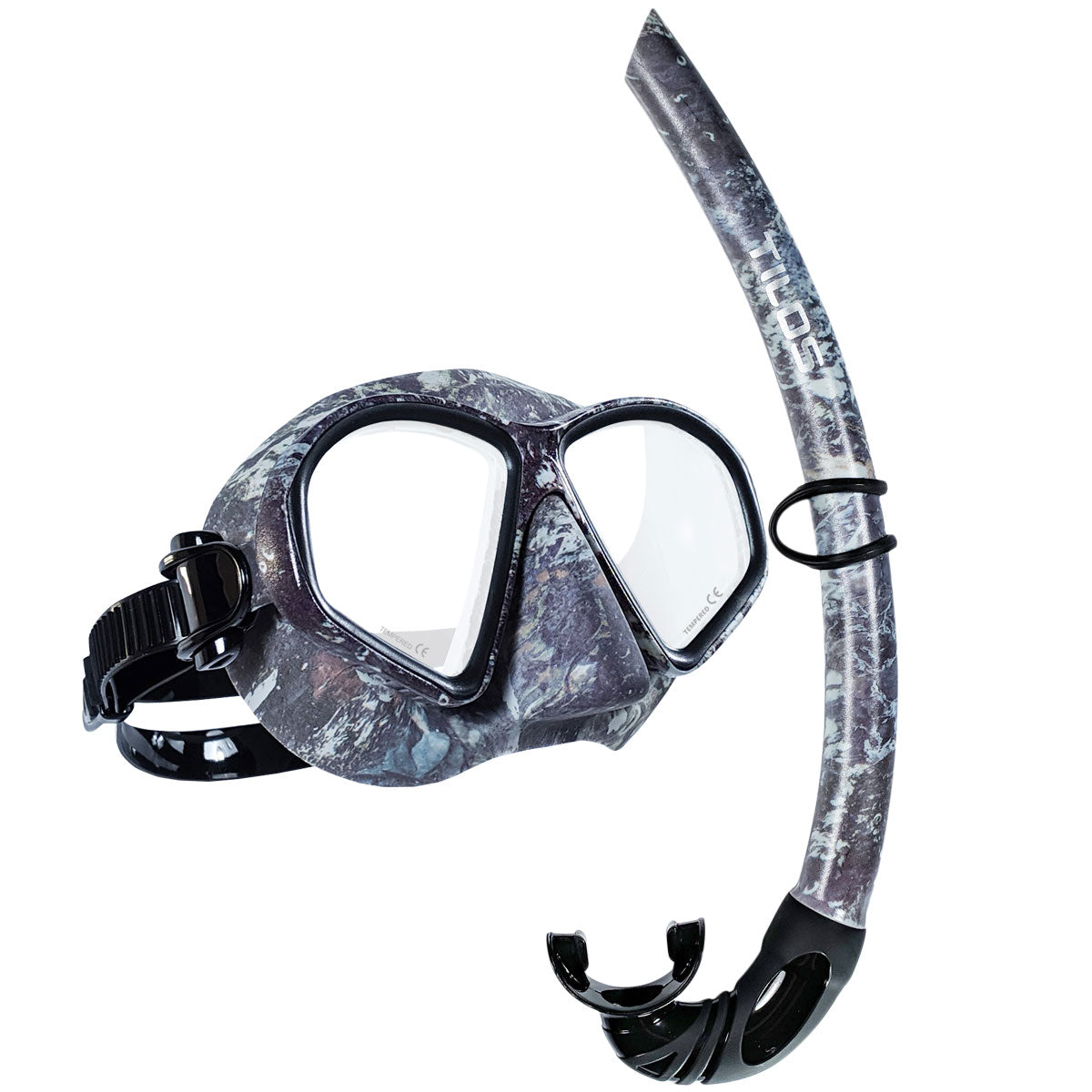 Tilos Spawn Mask Snorkel Set in black — mask and snorkel set, alternate view