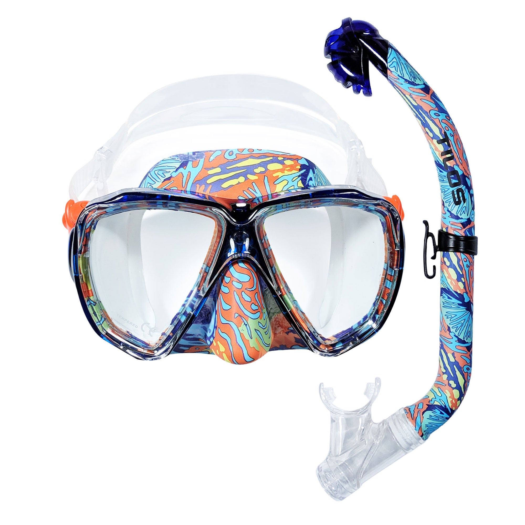 Tilos Cyclops Mask with Oracle Dry Jr. Snorkel JR. Combo — mask and snorkel set, alternate view