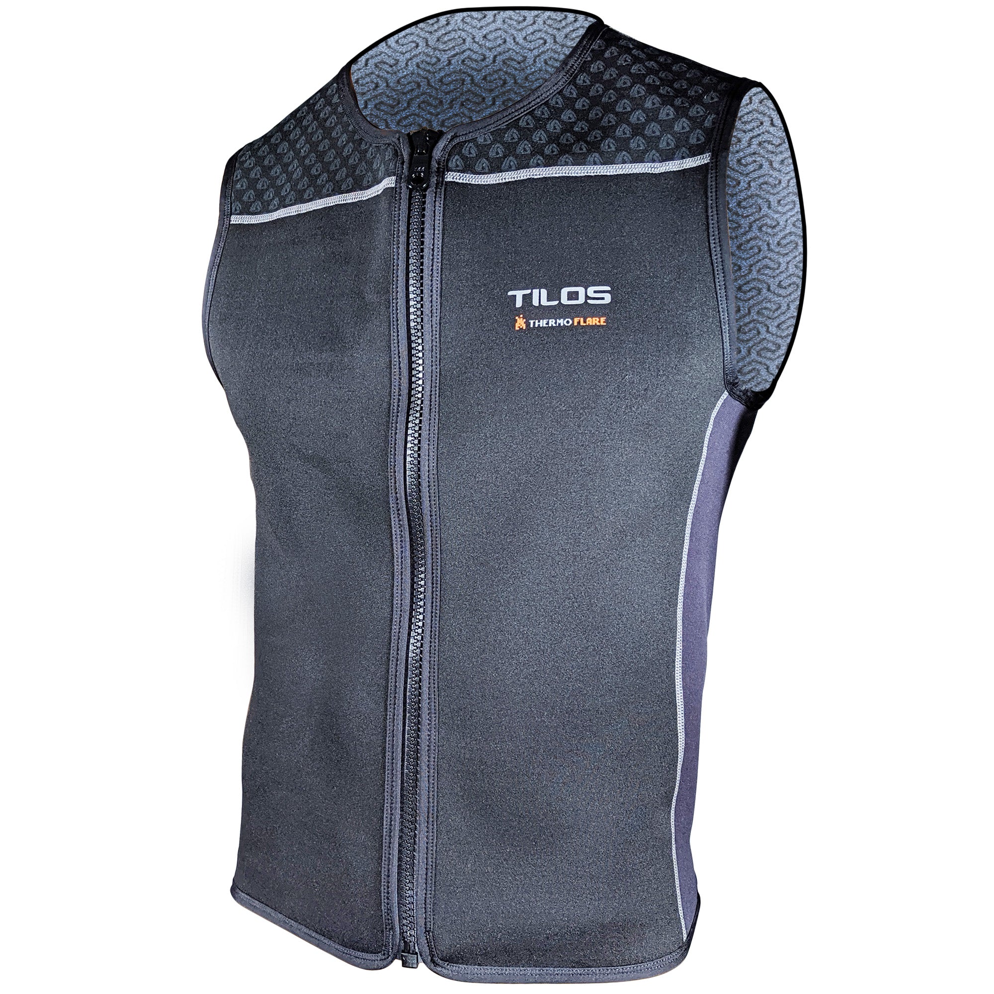Tilos 1mm Mens Thermoflare Front Zip Vest — neoprene zip vest