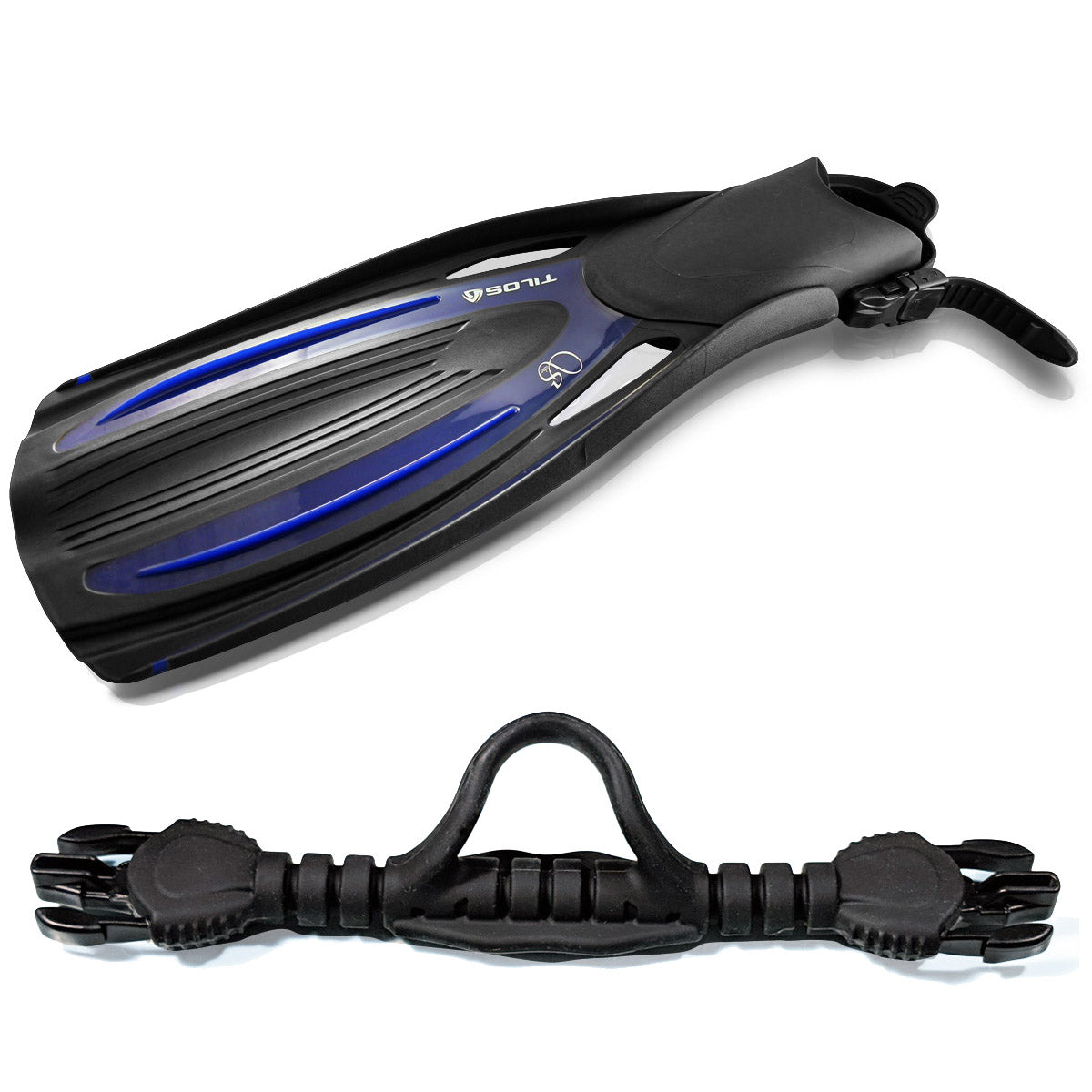 Tilos Saber Open Heel Fin — open heel fin, front view showing blade and foot pocket